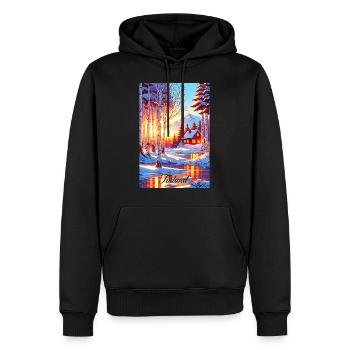 Finland Winter Retro Poster Vintage Souvenir - Männer Premium Bio Hoodie - Schwarz - Vorne - Nico (187cm)