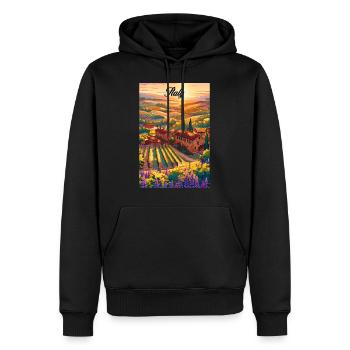 Italy Tuscany Retro Poster Vintage Souvenir - Männer Premium Bio Hoodie - Schwarz - Vorne - Nico (187cm)