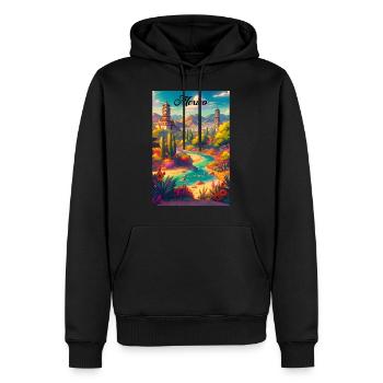 Mexico Desert Retro Poster Vintage Souvenir - Men’s Premium Organic Hoodie - black - Front - Nico (187cm)