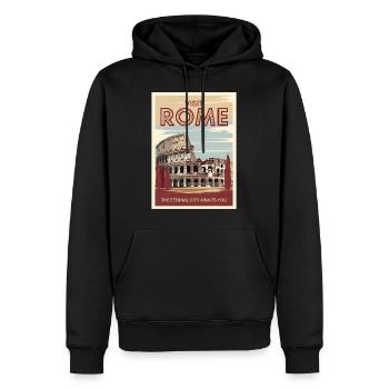 Visit Rome Retro Poster Vintage Souvenir - Männer Premium Bio Hoodie - Schwarz - Vorne - Nico (187cm)