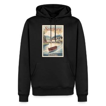 Affiche rétro de Salzbourg Vintage Souvenir - Sweat à capuche Premium bio Homme - noir - Devant - Nico (187cm)