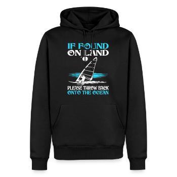 Sailing If Found On Land Please Throw Back - Men’s Premium Organic Hoodie - black - Front - Nico (187cm)