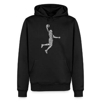 Dunking Basketball Spieler Typografie Basketballer - Männer Premium Bio Hoodie - Schwarz - Vorne - Nico (187cm)