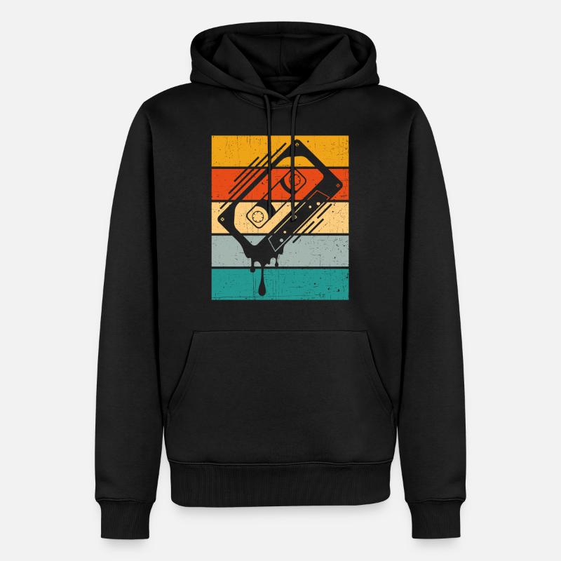 Cassette dégoulinante Retro - Sweat à capuche Premium bio Homme - noir