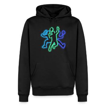Badminton Badminton Player Silhouettes Badminton - Men’s Premium Organic Hoodie - black - Front - Nico (187cm)