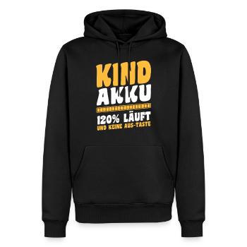 Fille Fils - Sweat à capuche Premium bio Homme - noir - Devant - Nico (187cm)