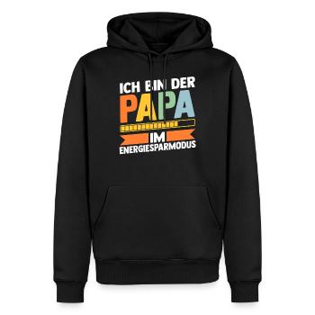 Père Équipe Papa - Sweat à capuche Premium bio Homme - noir - Devant - Nico (187cm)