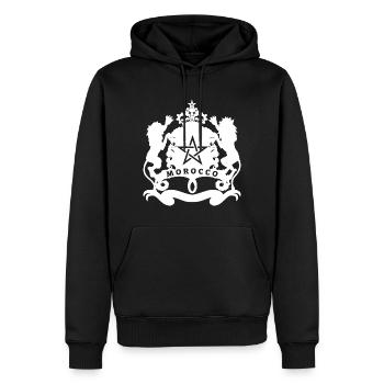 Marokko - Männer Premium Bio Hoodie - Schwarz - Vorne - Nico (187cm)
