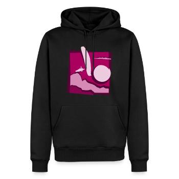 Parapente papier découpé parapente rose - Sweat à capuche Premium bio Homme - noir - Devant - Nico (187cm)