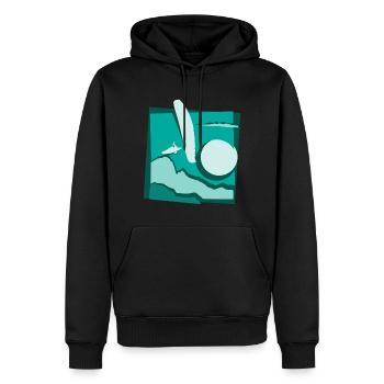 Parapente papier découpé parapente turquoise - Sweat à capuche Premium bio Homme - noir - Devant - Nico (187cm)