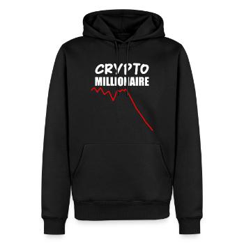 Crypto Millionaire Loading Funny Bitcoin Ethereum - Sweat à capuche Premium bio Homme - noir - Devant - Nico (187cm)