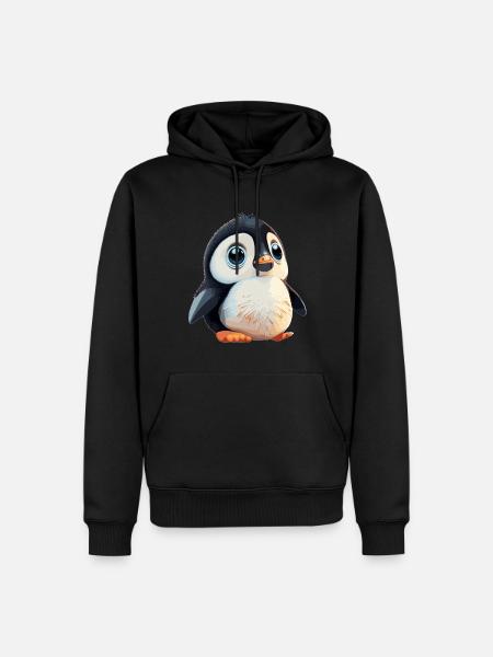 Pinguin - Männer Premium Bio Hoodie - Schwarz