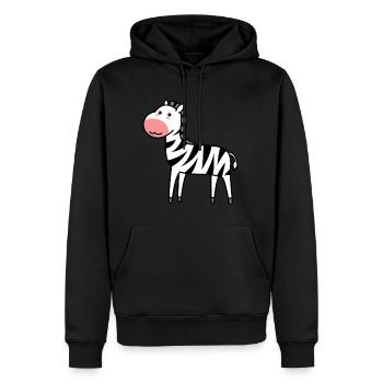 Zebra Comic Animal - Sweat à capuche Premium bio Homme - noir - Devant - Nico (187cm)
