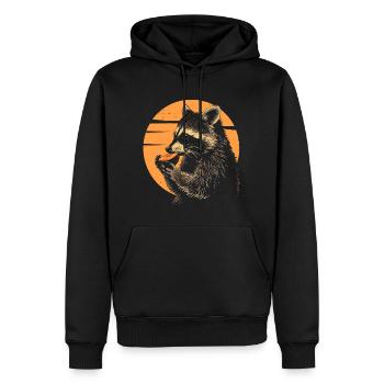 Mignon raton laveur raton laveur nature bébé raton laveur forêt - Sweat à capuche Premium bio Homme - noir - Devant - Nico (187cm)
