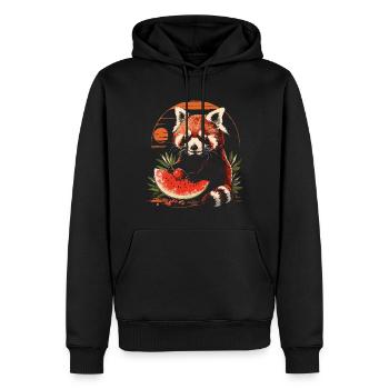 Red Panda Chat Ours Red Panda Pastèque Cool - Sweat à capuche Premium bio Homme - noir - Devant - Nico (187cm)