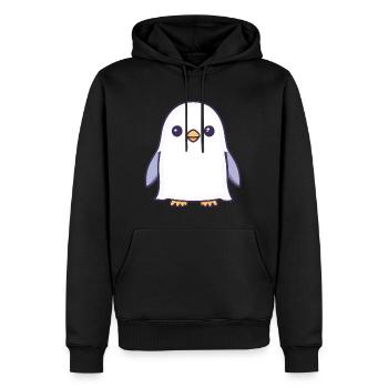 Pingouin Halloween Bande dessinée Fantôme - Sweat à capuche Premium bio Homme - noir - Devant - Nico (187cm)