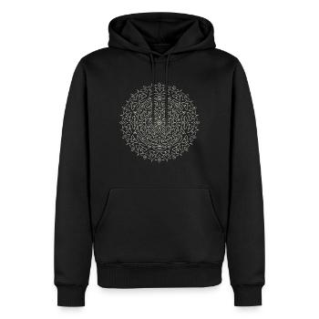Gratitude Beige - Mandala made with Love - Männer Premium Bio Hoodie - Schwarz - Vorne - Nico (187cm)