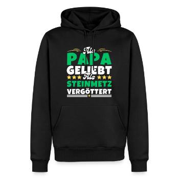 Als Papa geliebt, als Steinmetz vergöttert - Männer Premium Bio Hoodie - Schwarz - Vorne - Nico (187cm)