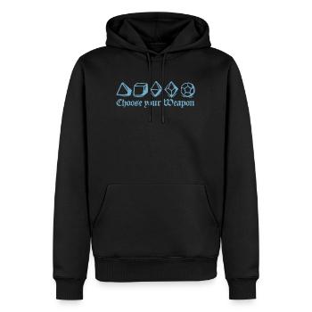 choose your weapon - Männer Premium Bio Hoodie - Schwarz - Vorne - Nico (187cm)