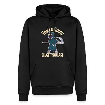 Drôle Grim Reaper Squelette Costume d’Halloween - Sweat à capuche Premium bio Homme - noir - Devant - Nico (187cm)
