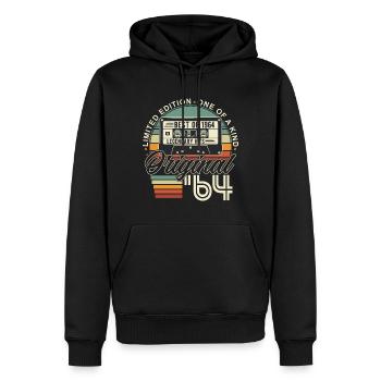 Original 1964 Vintage Vintage Birthday Retro - Men’s Premium Organic Hoodie - black - Front - Nico (187cm)
