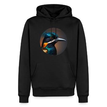 kolibri,vogel, illustration,bunt,glitzer,eisvogel - Männer Premium Bio Hoodie - Schwarz - Vorne - Nico (187cm)