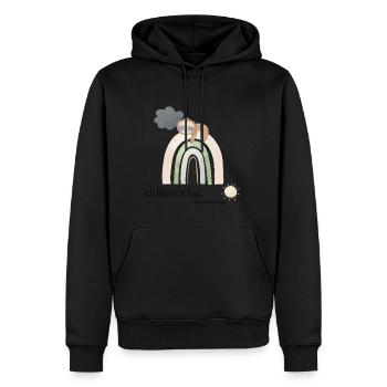 Ich bin nicht faul, ich spare Energie - Männer Premium Bio Hoodie - Schwarz - Vorne - Nico (187cm)