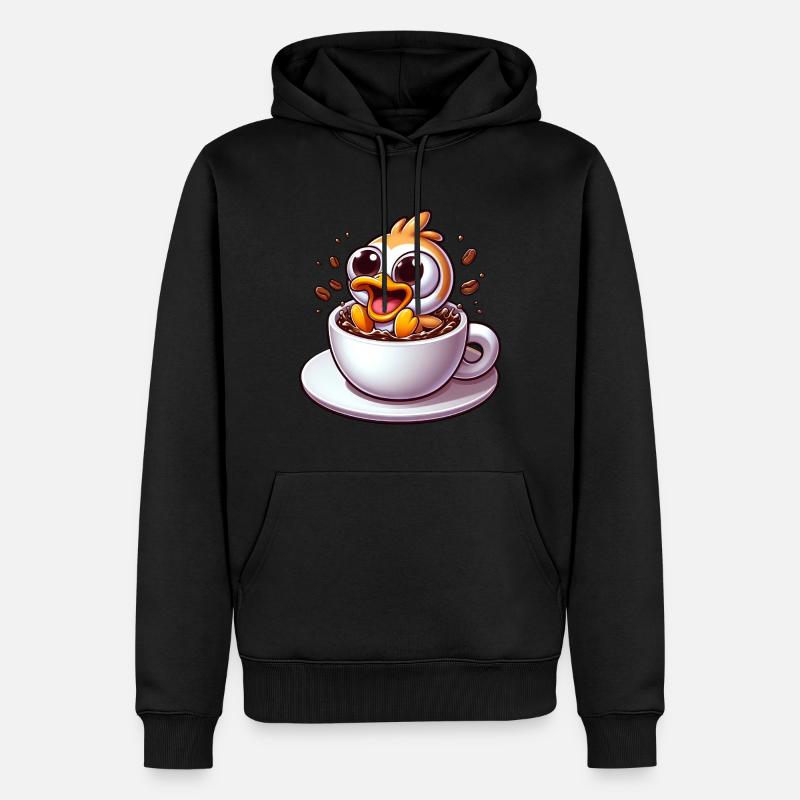 Vogelküken Kaffeetrinker Koffeinschock - Männer Premium Bio Hoodie - Schwarz