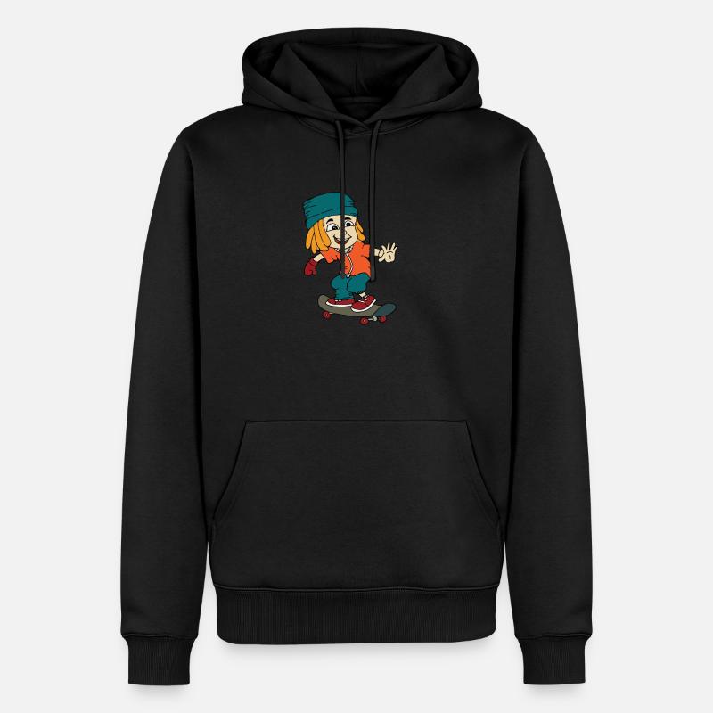 Skateboad enfant - Sweat à capuche Premium bio Homme - noir