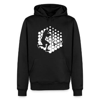 Trottinette freestyle Trottinette freestyle Trottinette homme - Sweat à capuche Premium bio Homme - noir - Devant - Nico (187cm)