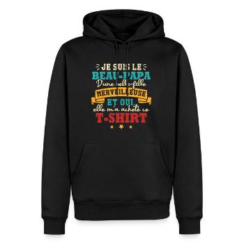 Beau papa d une belle fille merveilleuse - Sweat à capuche Premium bio Homme - noir - Devant - Nico (187cm)