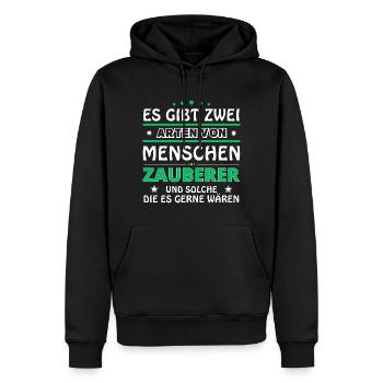 Wizard Gift - Two Types of...Design - Men’s Premium Organic Hoodie - black - Front - Nico (187cm)