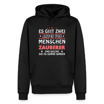 Wizard Gift - Two Types of... Design - Men’s Premium Organic Hoodie - black - Front - Nico (187cm)