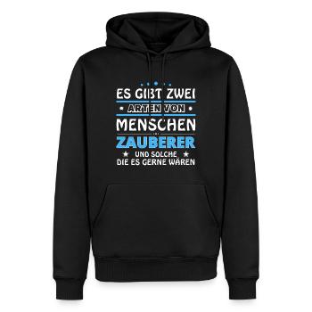 Wizard Gift - Two Types of... Design - Men’s Premium Organic Hoodie - black - Front - Nico (187cm)