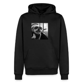 Shih Tzu - Sweat à capuche Premium bio Homme - noir - Devant - Nico (187cm)