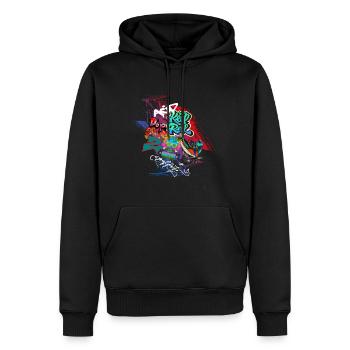 Conception de graffitis - Sweat à capuche Premium bio Homme - noir - Devant - Nico (187cm)