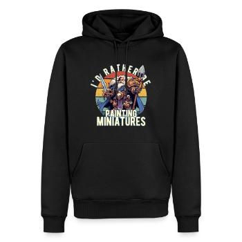 Ich würde lieber einen Miniatur-Fantasy-Kriegstisch bemalen - Männer Premium Bio Hoodie - Schwarz - Vorne - Nico (187cm)