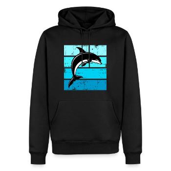 Delphin Ozean Meeres Walfisch Delphin - Männer Premium Bio Hoodie - Schwarz - Vorne - Nico (187cm)