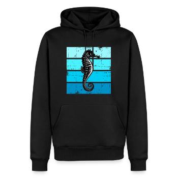 Seepferdchen Meereslebewesen Seepferd - Männer Premium Bio Hoodie - Schwarz - Vorne - Nico (187cm)