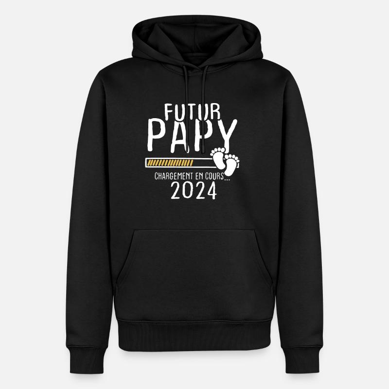 Futur Papy 2024 - Sweat à capuche Premium bio Homme - noir