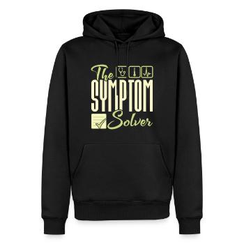 The Symptom Solver - Diagnostician - Men’s Premium Organic Hoodie - black - Front - Nico (187cm)