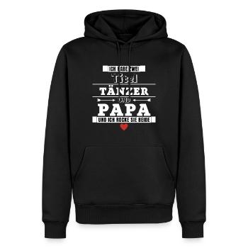 Ich habe zwei Titel Tänzer und Papa - Männer Premium Bio Hoodie - Schwarz - Vorne - Nico (187cm)