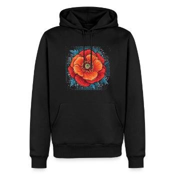 klatschmohn,mohn,blume - Männer Premium Bio Hoodie - Schwarz - Vorne - Nico (187cm)