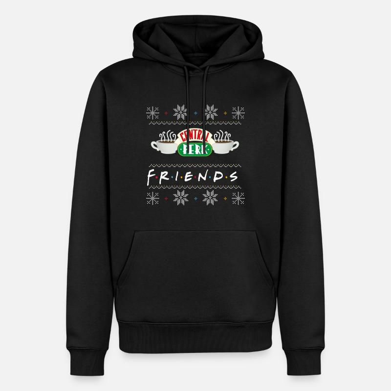 Friends Pull Moche De Noël Central Perk - Sweat à capuche Premium bio Homme - noir
