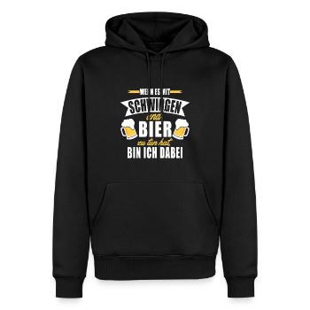 Wenn es mit Schwingen und Bier zu tun hat - Männer Premium Bio Hoodie - Schwarz - Vorne - Nico (187cm)