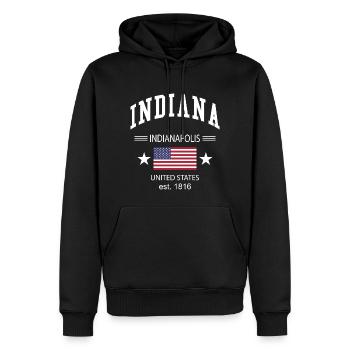Indiana - Sweat à capuche Premium bio Homme - noir - Devant - Nico (187cm)