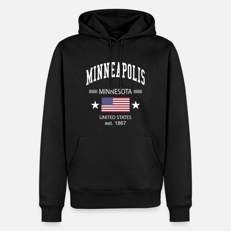 Minneapolis - Männer Premium Bio Hoodie - Schwarz