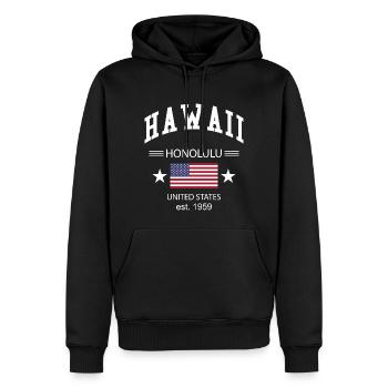 Hawaï - Sweat à capuche Premium bio Homme - noir - Devant - Nico (187cm)
