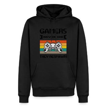 Gamer - Men’s Premium Organic Hoodie - black - Front - Nico (187cm)