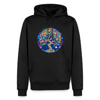 Tree of Life ,Tree of Life,Graffiti,Flowers - Men’s Premium Organic Hoodie - black - Front - Nico (187cm)